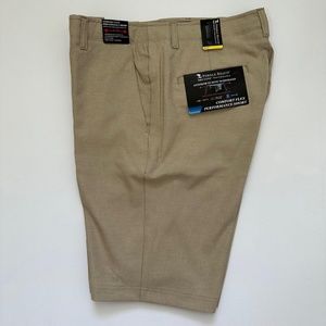 (New) Pebble Beach Dry-Luxe Performance Comfort Waist Mens Shorts Size 32 (Tan)